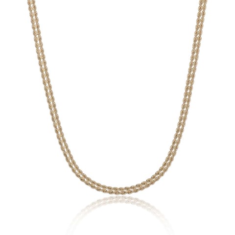 9ct Yellow Gold Ladies Herringbone Heart Chain Necklace