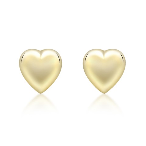 9ct Yellow Gold Mini Solid Heart Stud Earrings