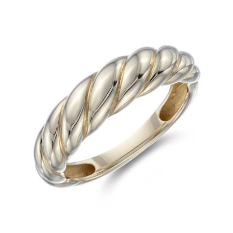 9ct Yellow Gold Twist Dome Ring