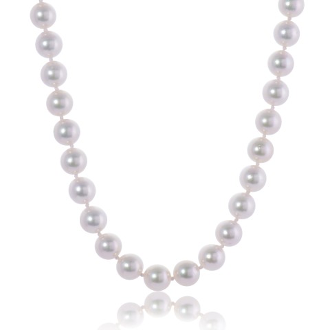 18ct White Gold Akoya Pearl Necklet 8-8.5mm