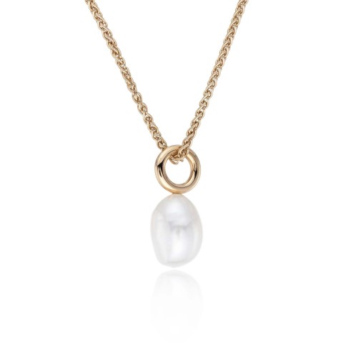 14ct Yellow Plated Silver Pearl Pendant