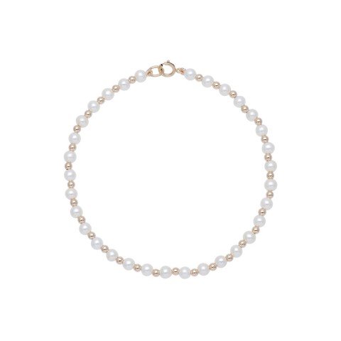 14ct Yellow Gold Bead and Freshwater Pearl Bracelet