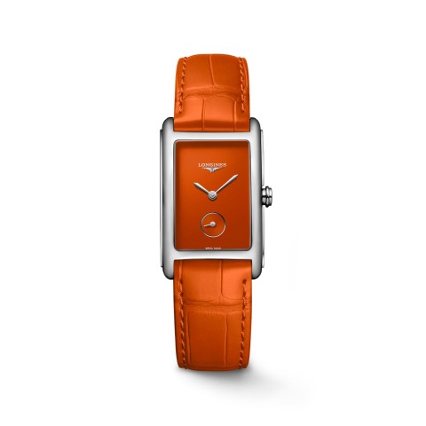 Longines Dolce Vita Ladies Watch L55124922 Orange Dial Orange Leather Strap
