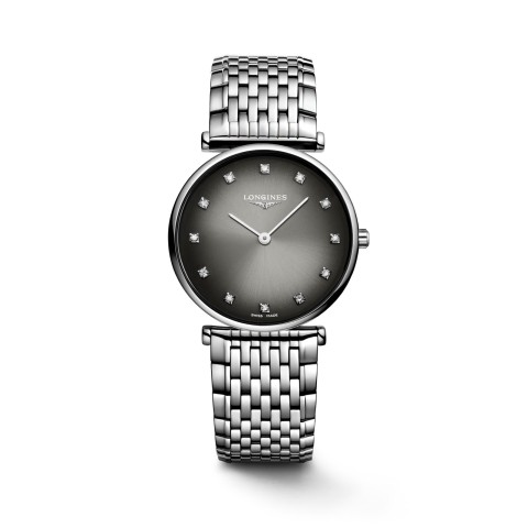 Longines La Grande Classique Ladies Watch L45124776 Grey Dial Dia Dot Stainless Steel Bracelet