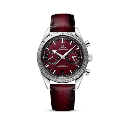 Omega Speedmaster 57 Mens Watch O33212415111001 Red Strap Leather Strap