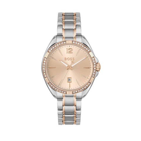 Hugo Boss Felina Ladies Watch 1502622 Pale Pink Dial Steel Bracelet