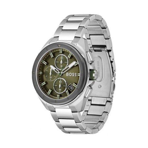Hugo Boss Volane Mens Watch 1513951 Green Dial Steel Bracelet