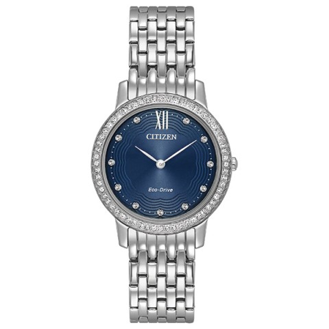 Citizen Eco-Drive Silhouette Crystal Blue Dial Watch