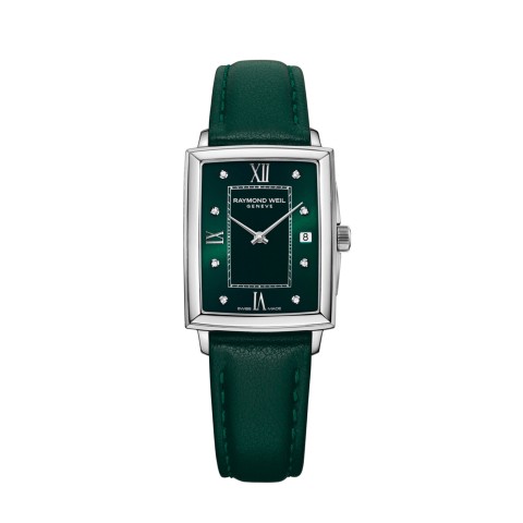 Raymond Weil Toccata  Ladies Watch 5925-STC-00521 Green Dia Dot Dial Green Leather Strap