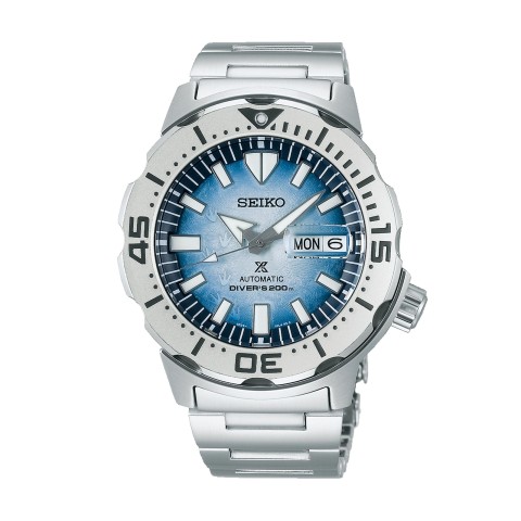 Seiko Prospex Antarctica Monster "Save The Ocean" Mens Watch SRPG57K1 Blue Dial Steel Bracelet 