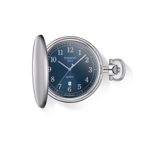 Tissot Pocket Watch T862.410.19.042.00 Blue Dial Steel Case