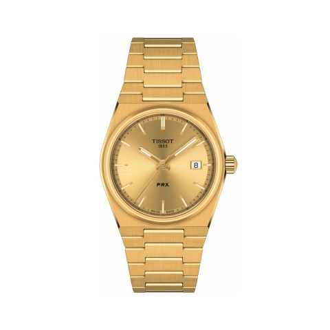 Tissot PRX 35mm Unisex Watch T137.210.33.021.00 Gold Dial Gold Bracelet