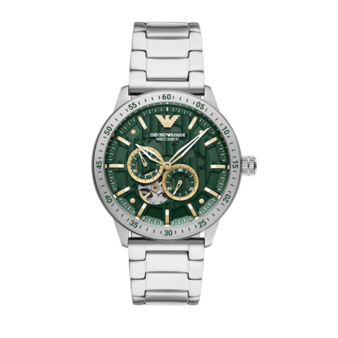 Armani Mario Mens Watch AR60053 Green Dial Steel Bracelet