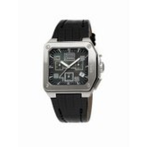 Breil Milano Black Leather Strap Watch