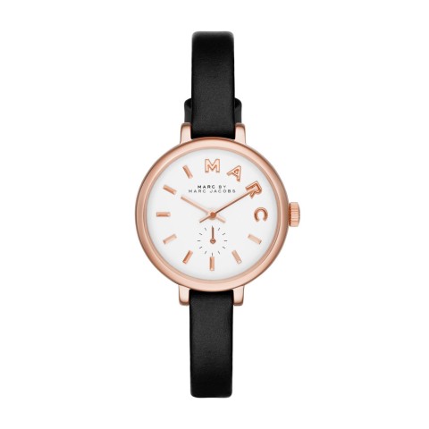 Ex-Display Marc Jacobs Sally Black Leather Strap Watch