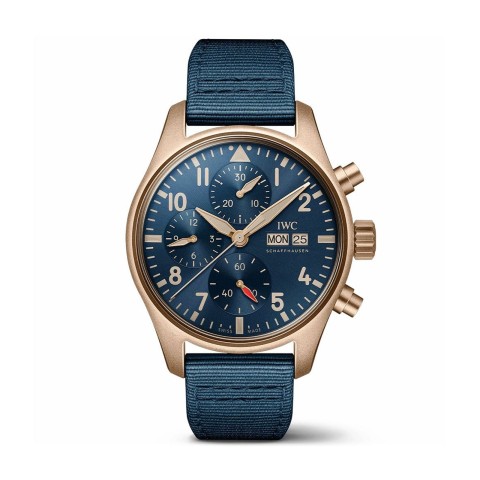 IWC Pilots Chronograph 41 Mens Watch IW388109 Blue Dial Blue Fabric Strap