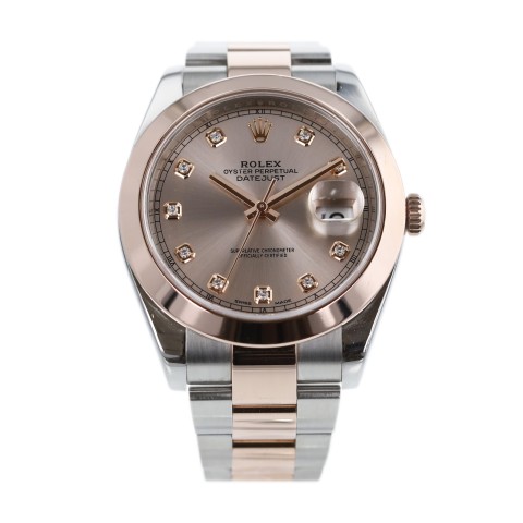 Pre-Owned Rolex Datejust Bi-Metal Rose Gold 41mm Mens Watch 126301
