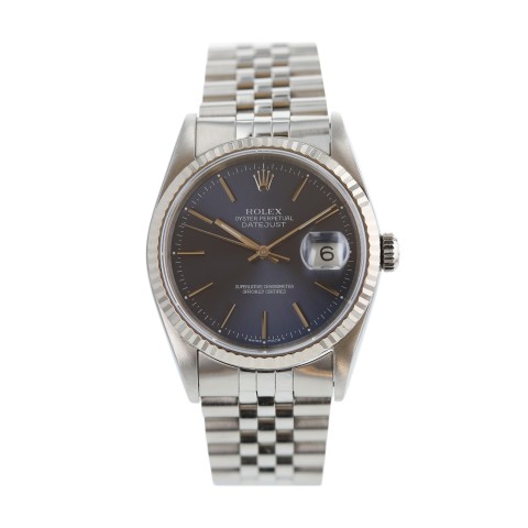 Pre-Owned Rolex Datejust 36mm Stainless Steel Blue Dial Watch 16234