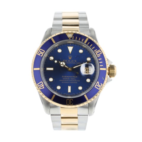 Pre-Owned Rolex Submariner Stainless Steel and Gold Blue Dial 1993