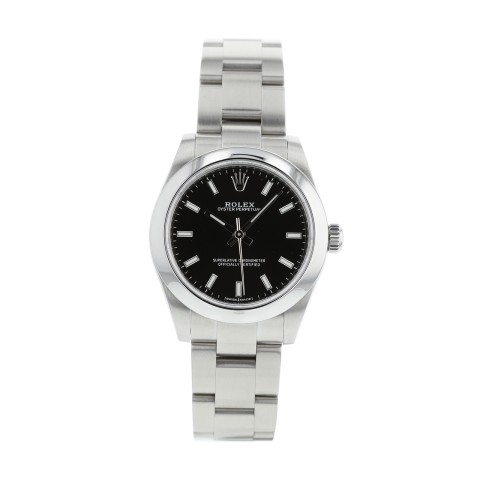 Pre-Owned Rolex Oyster Perpetual Stainless Steel 177200 Black Index