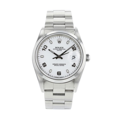 Pre-Owned RolexOyster Perpetual Stainless Steel15200 White Arabic