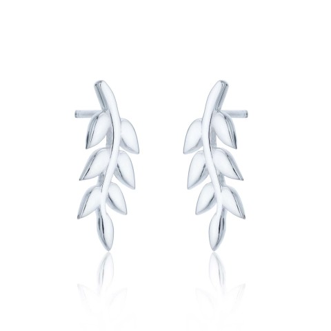 Sterling Silver Leaf Climber Earrings
