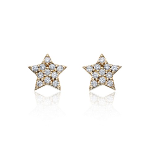 Yellow Gold Plated Mini Star Stud Earrings