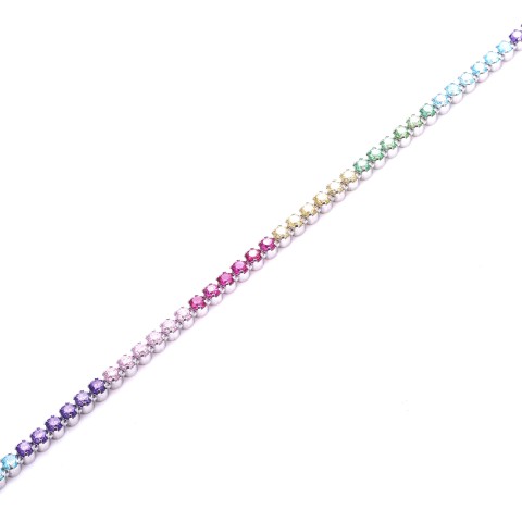 Silver 'Rainbow' Cubic Zirconia Bracelet