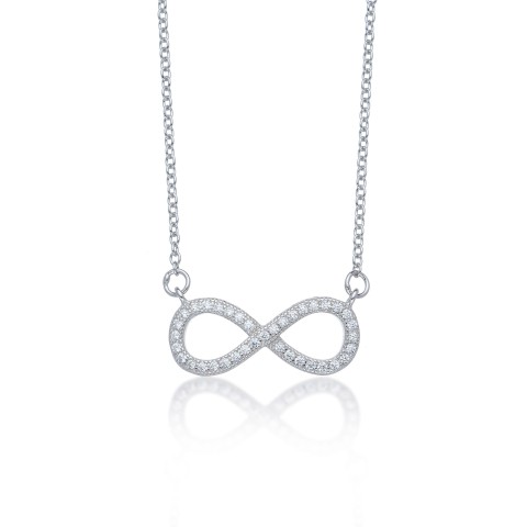 Silver Cubic Zirconia Infinity Necklace