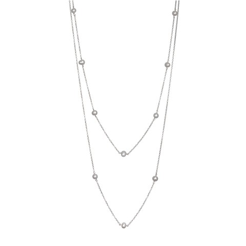 Silver Freshwater Pearl 16-18 inch Necklace