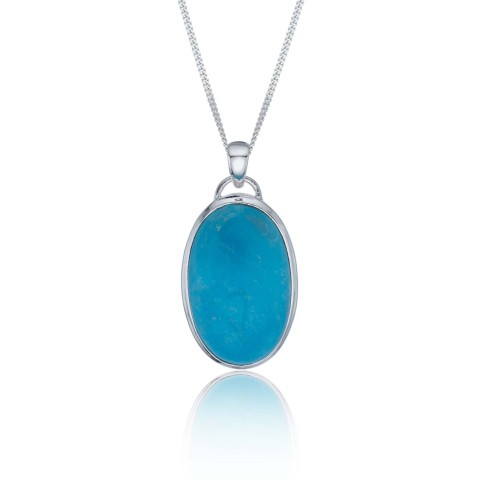 Sterling Silver Oval Turquoise Pendant