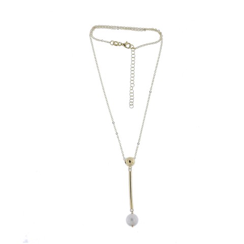 Silver Yellow Gold Plated Pearl Pendant