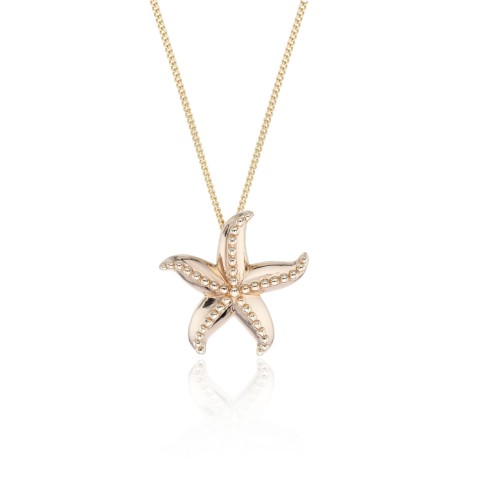 Sterling Silver Yellow Gold Plated Starfish Pendant