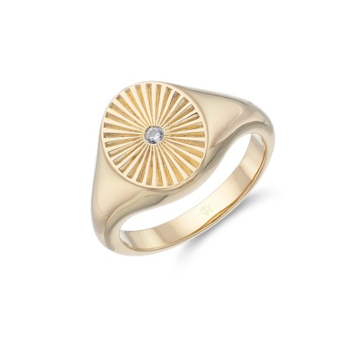 Yellow Gold Plated Oval Signet Ring