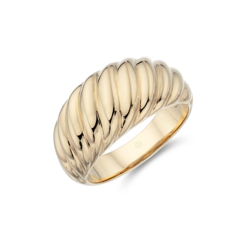 Yellow Gold Plated Shell Dome Ring