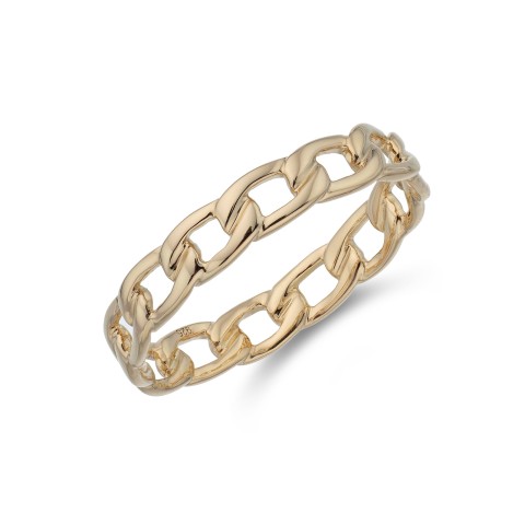 Yellow Gold Plated Chain Ring