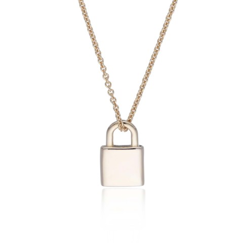 Sterling Silver Yellow Gold Plated Padlock Pendant