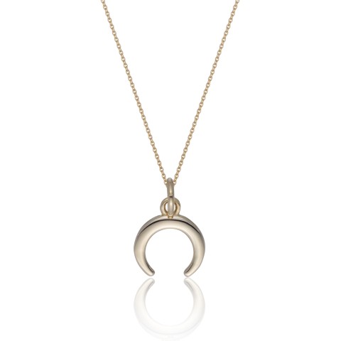 Yellow Gold Plated Crescent Moon Pendant