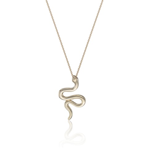Yellow Gold Plated Snake Pendant