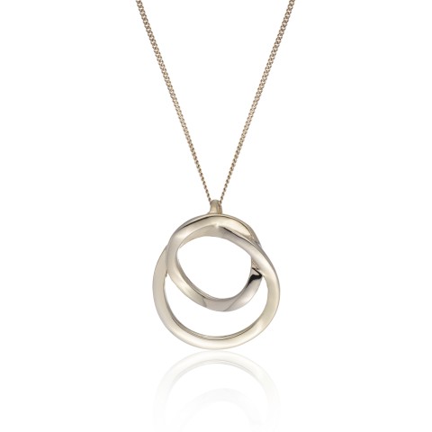 Yellow Gold Plated Double Circle Pendant