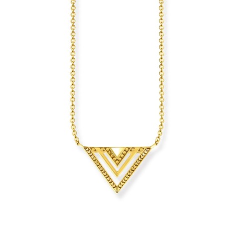 Thomas Sabo Yellow Gold Aztec Triangle Pendant Necklace KE1568-413-39-L45V