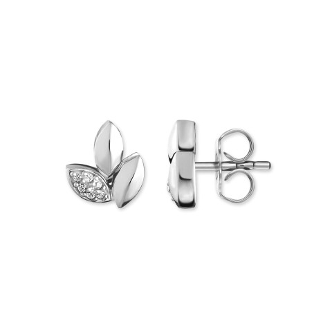Thomas Sabo Sterling Silver Diamond Leaf Stud Earrings D_H0006-725-21