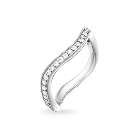 Thomas Sabo Sterling Silver Cubic Zirconia Curved Eternity Ring TR2010-051-14