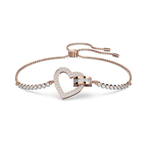 Swarovski Lovely Rose Plated Interlink Heart Bracelet 5636443