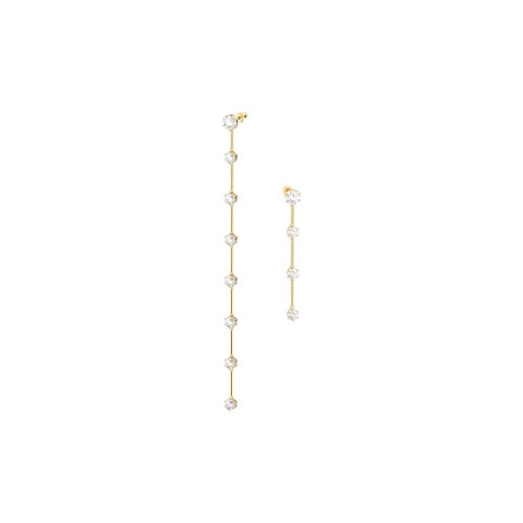 Swarovski Constella Yellow Gold Plated Asymmetrical Drop Earrings 5622721