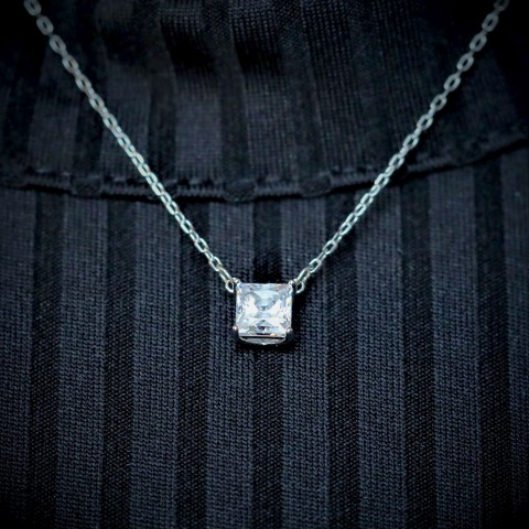 Swarovski Attract White Crystal Rhodium Plated Necklace 5510696