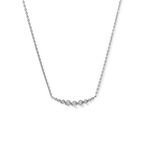 Carat* London Carissa Silver Cubic Zirconia Graduated Necklace CN925W-CARI