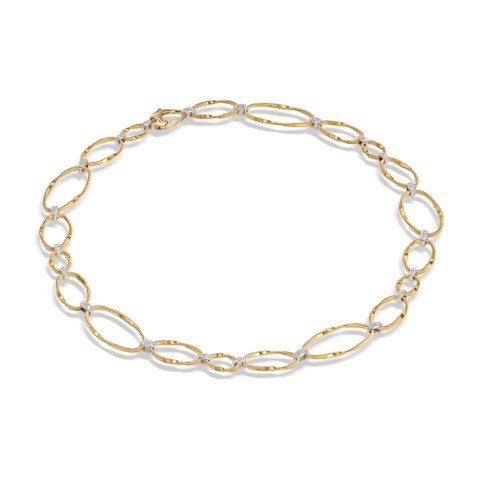 Marco Bicego 18ct Yellow Gold Marrakech Onde 0.43ct Diamond Link Necklace CG783 B2 YW M5