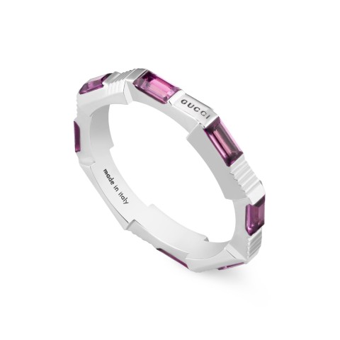 Gucci Link to Love 18ct White Gold and Rubellite Ring YBC662256001