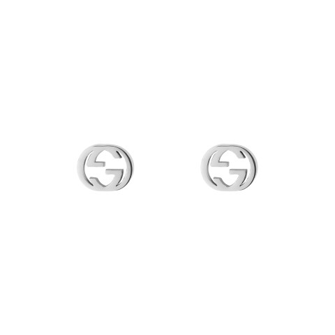 Gucci Interlocking G 18ct White Gold Stud Earrings YBD662111003
